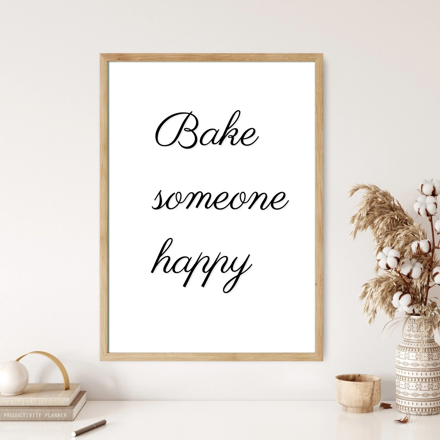 Bake Someone Happy Quote Wall Print (4 Colours)