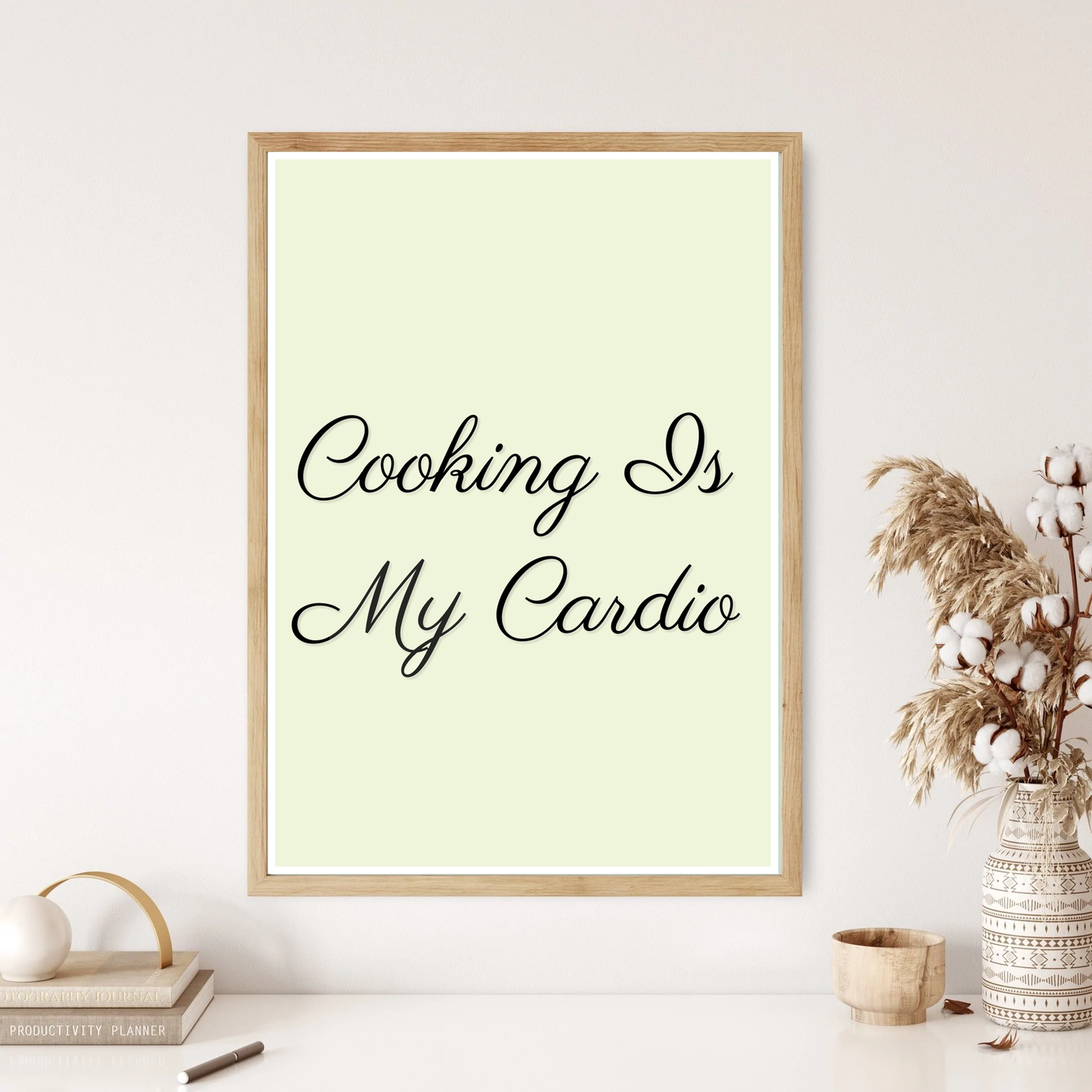 Cooking Is My Cardio Quote Wall Print (4 Colours)