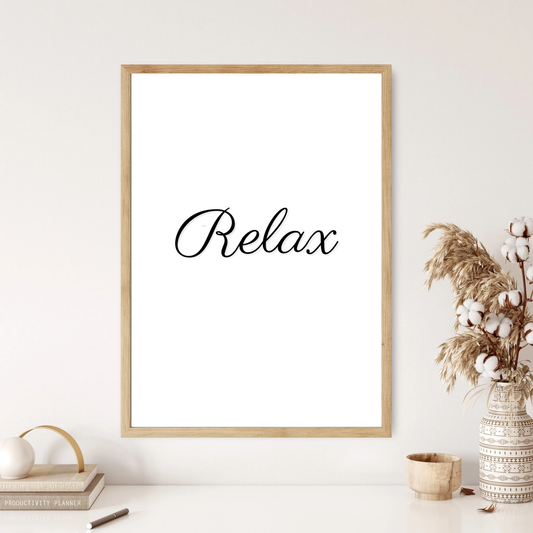 Relax Quote Wall Print (4 Colours)