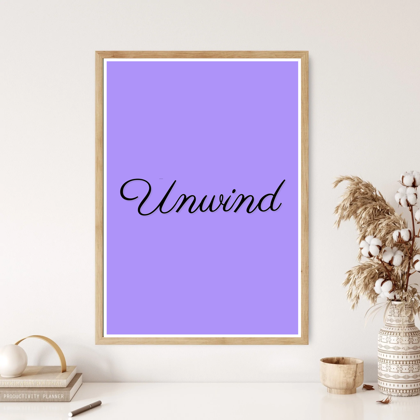 Unwind Quote Wall Print (4 Colours)