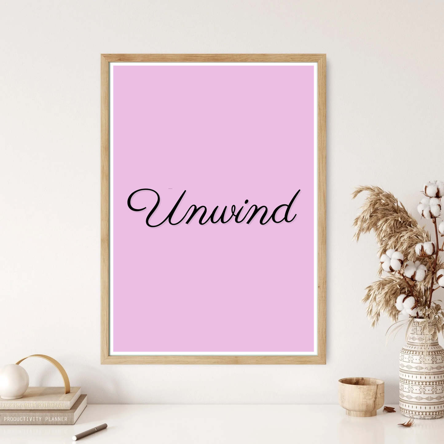 Unwind Quote Wall Print (4 Colours)