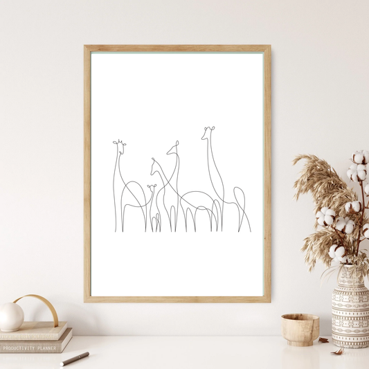 Camel Train Line Art Wall Print (5 Colours)