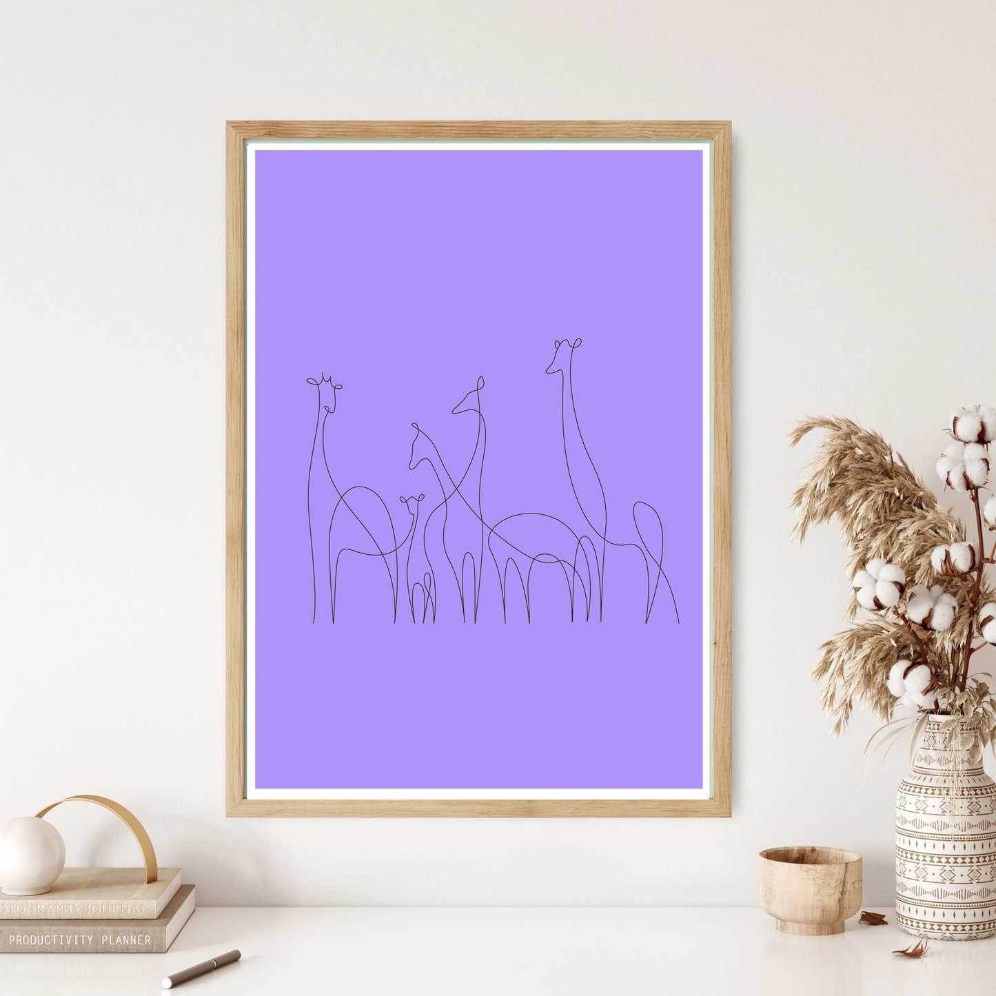 Camel Train Line Art Wall Print (5 Colours)