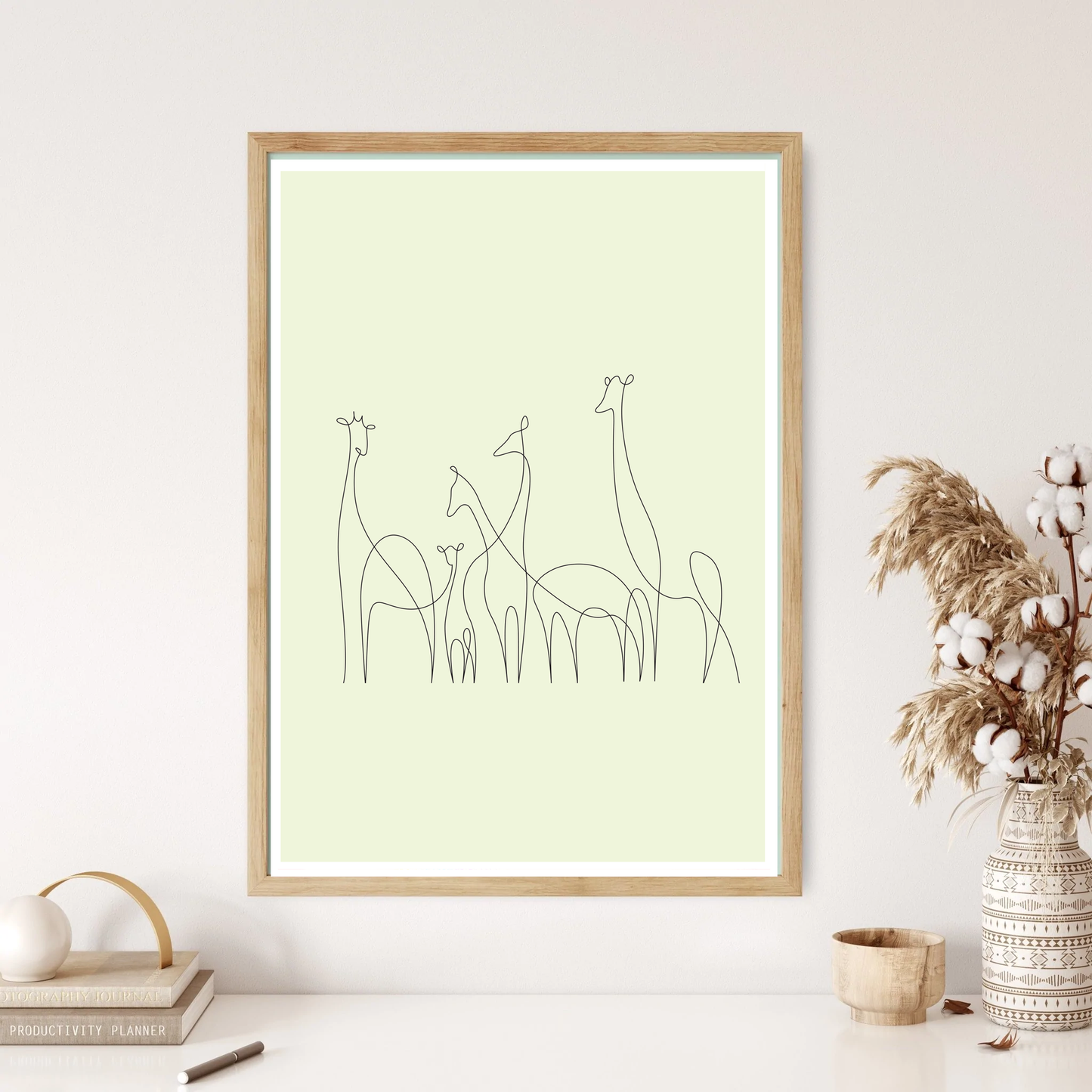 Camel Train Line Art Wall Print (5 Colours)