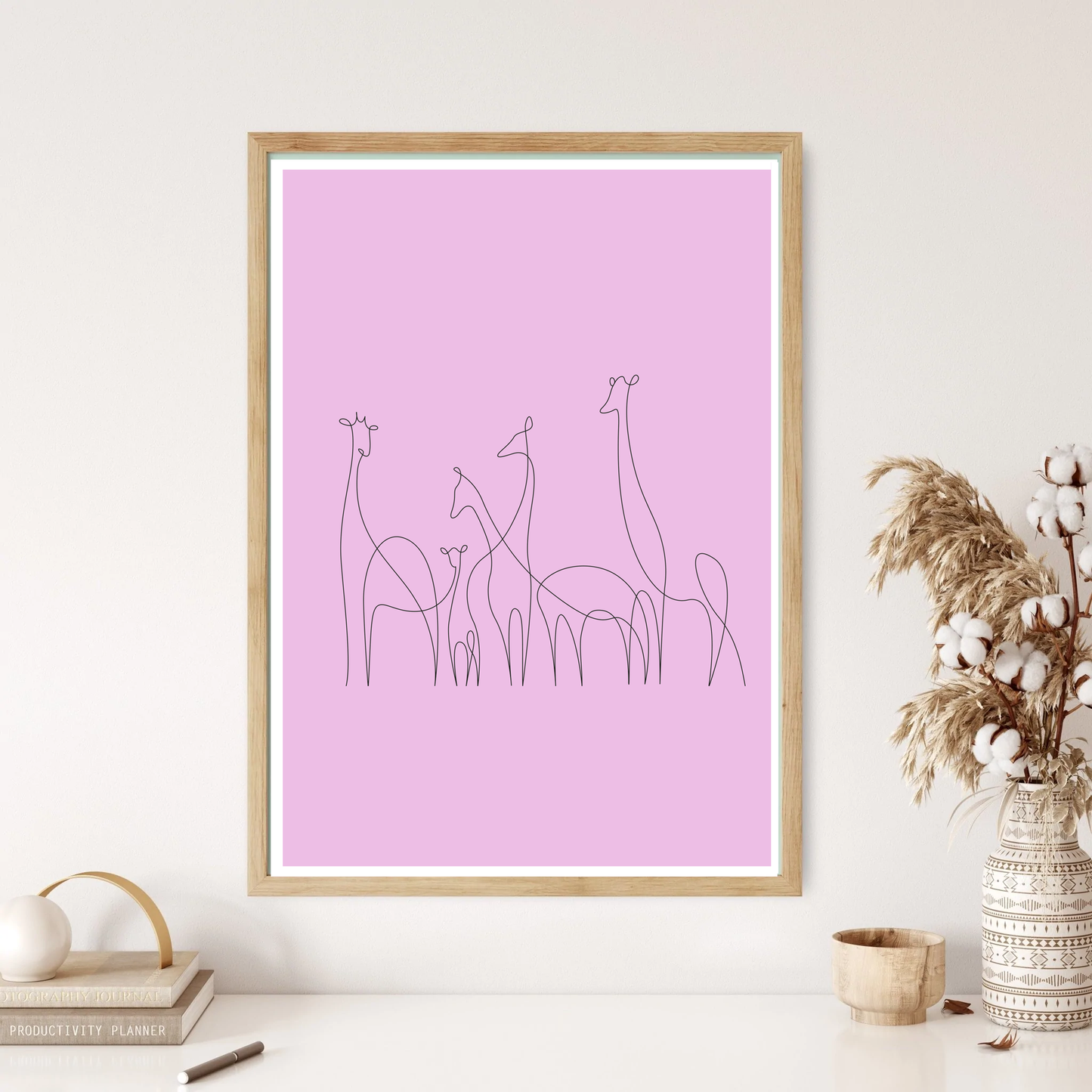 Camel Train Line Art Wall Print (5 Colours)