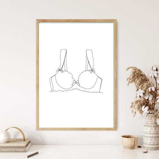 Brassiere Line Art Wall Print (5 Colours)