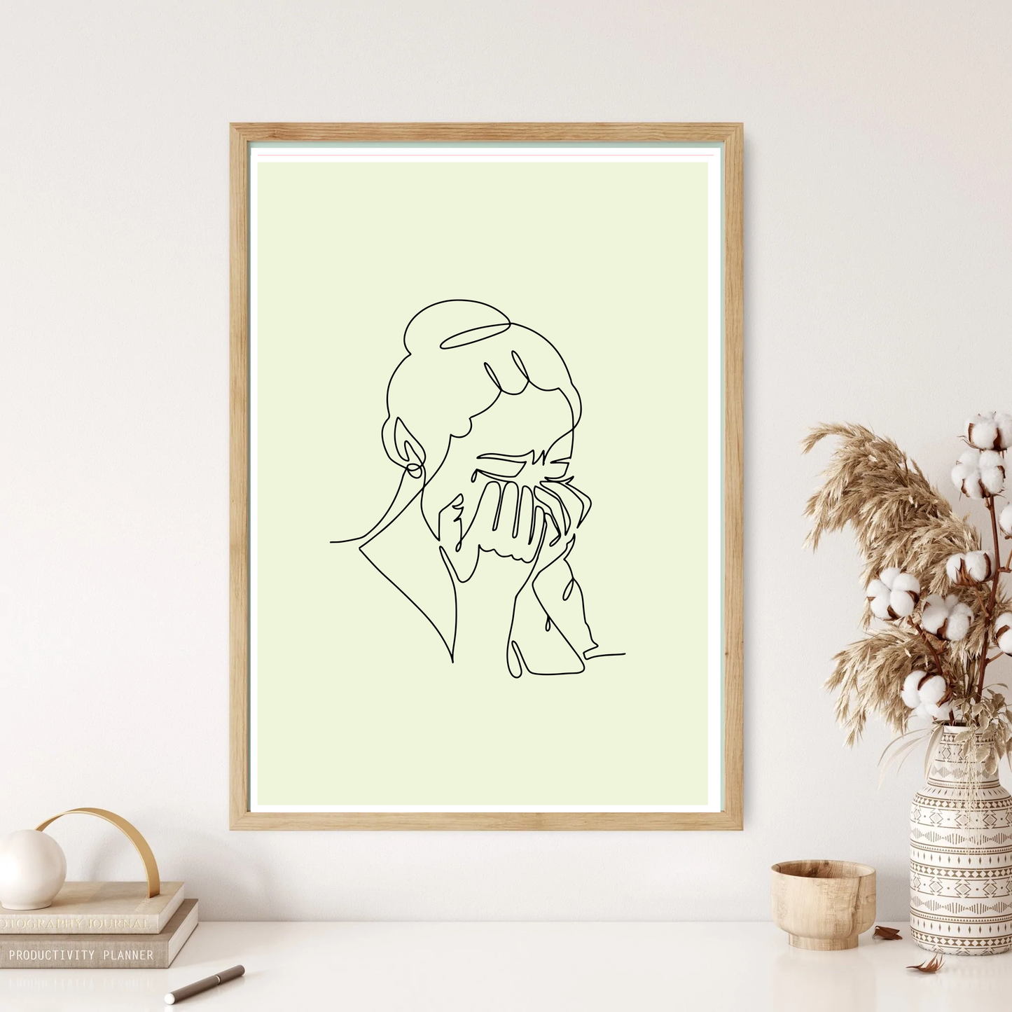 Gentle Tears Line Art Wall Print (5 Colours)