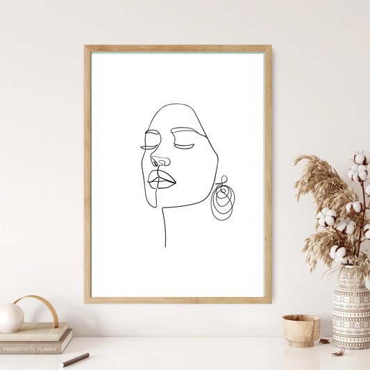 Face of Worship Line Art Wall Print (5 Colours)