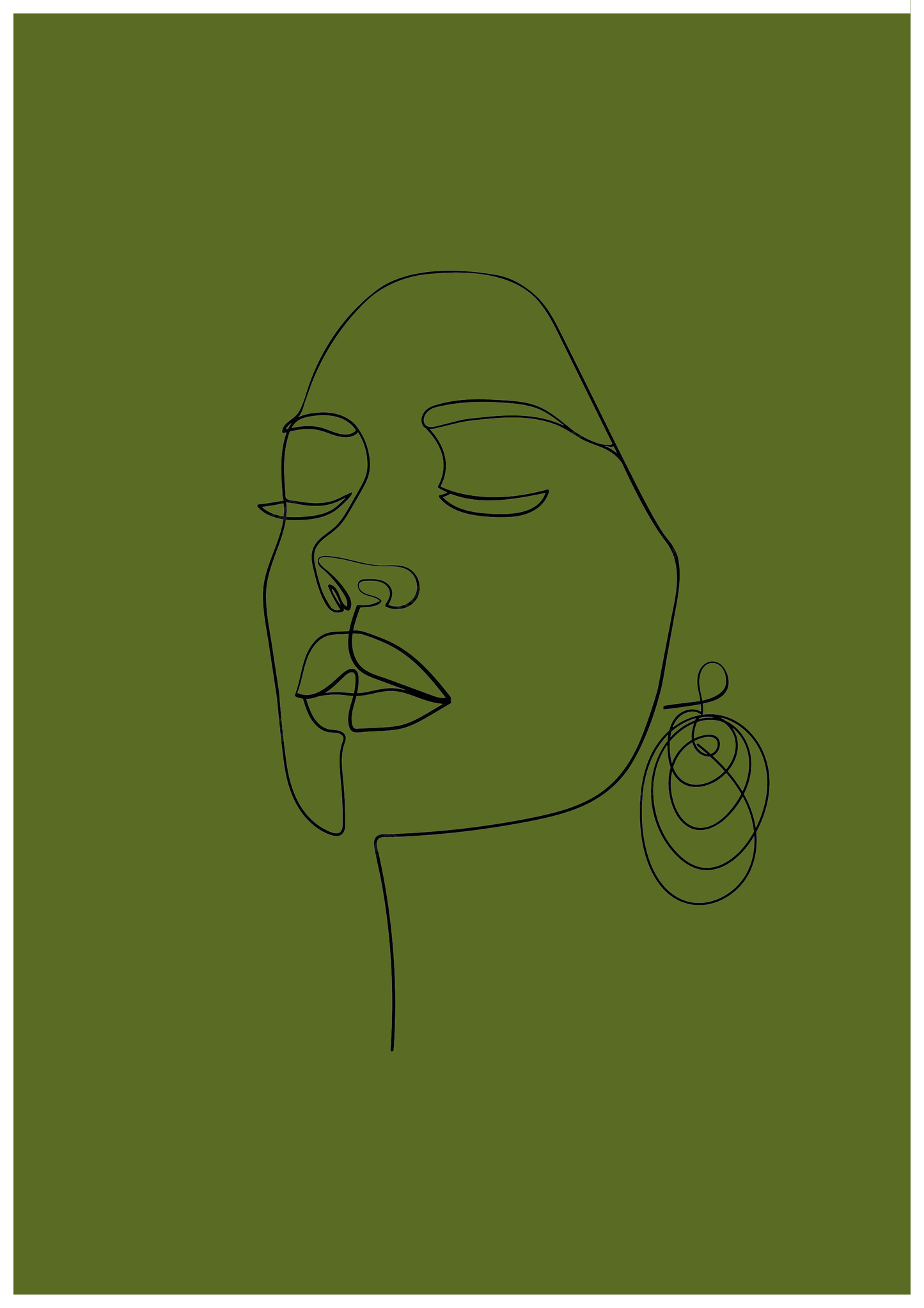 Face of Worship Line Art Wall Print (5 Colours)