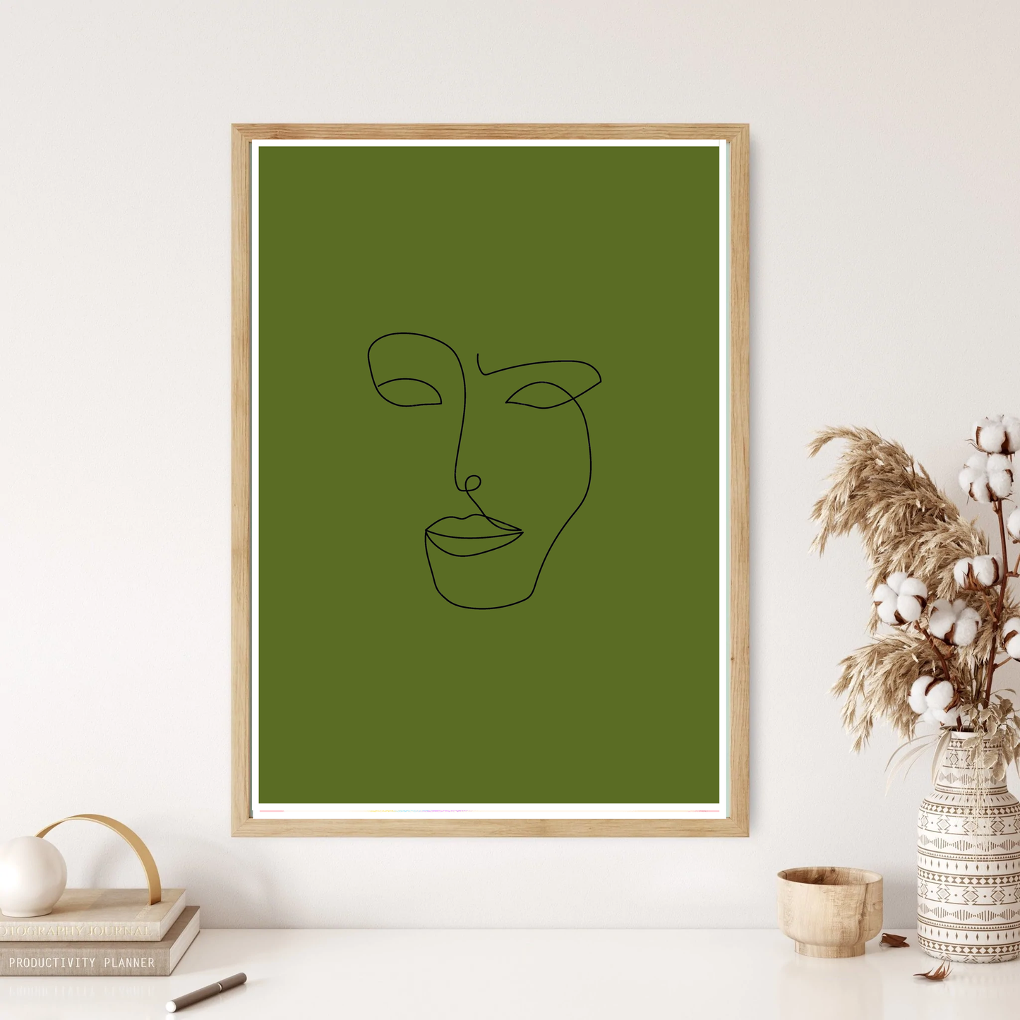 Face Outline Line Art Wall Print (5 Colours)