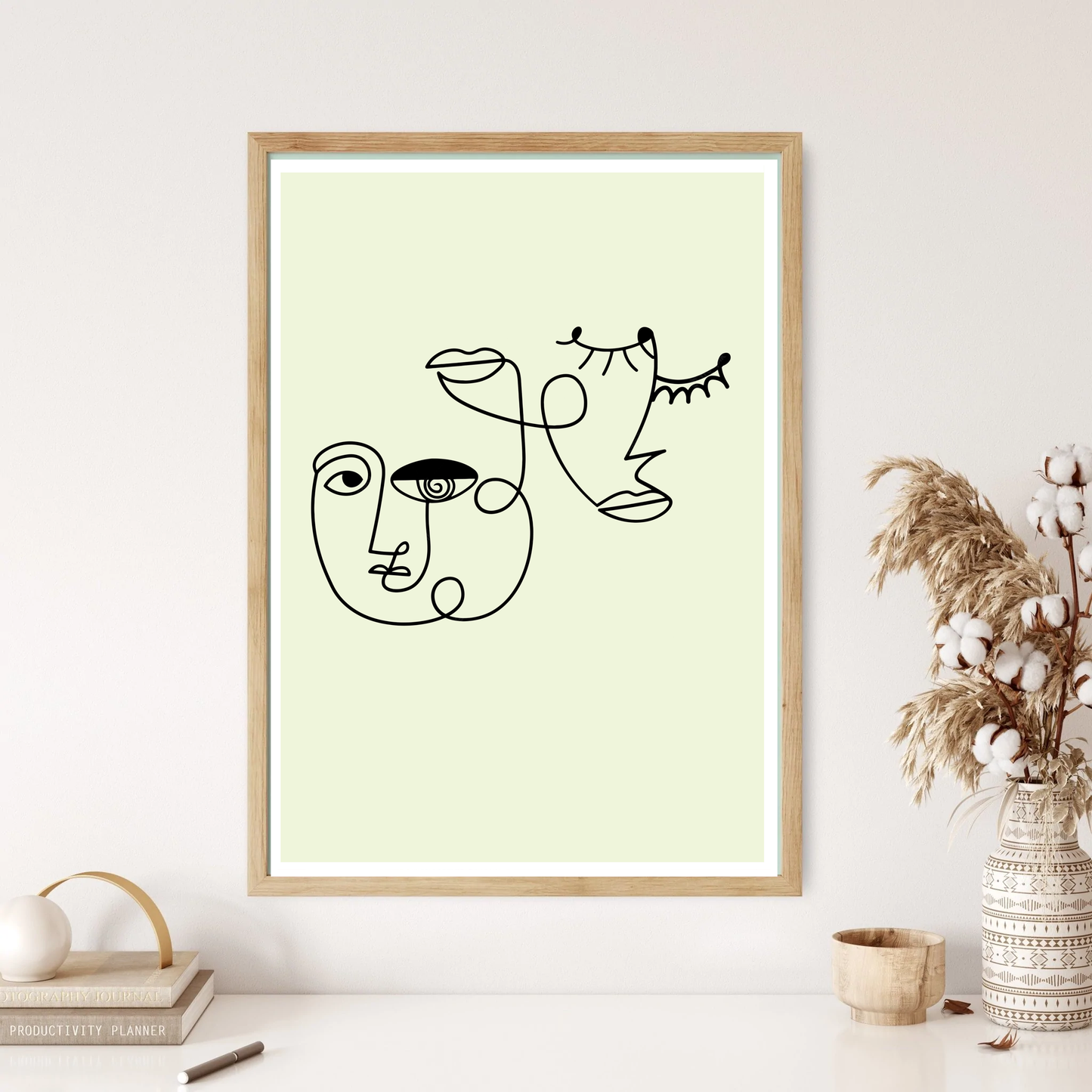 Circus Faces Line Art Wall Print (5 Colours)