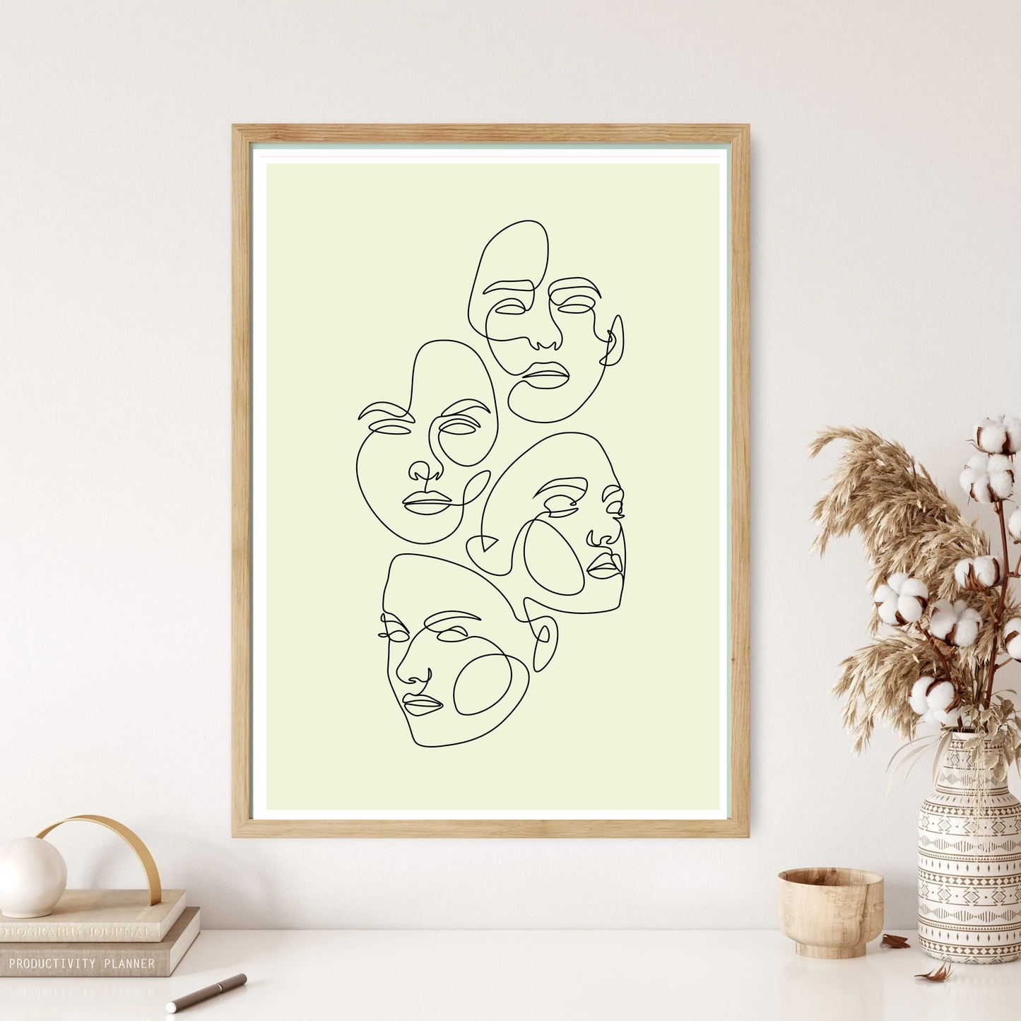 Choose Your Mask Line Art Wall Print (5 Colours)