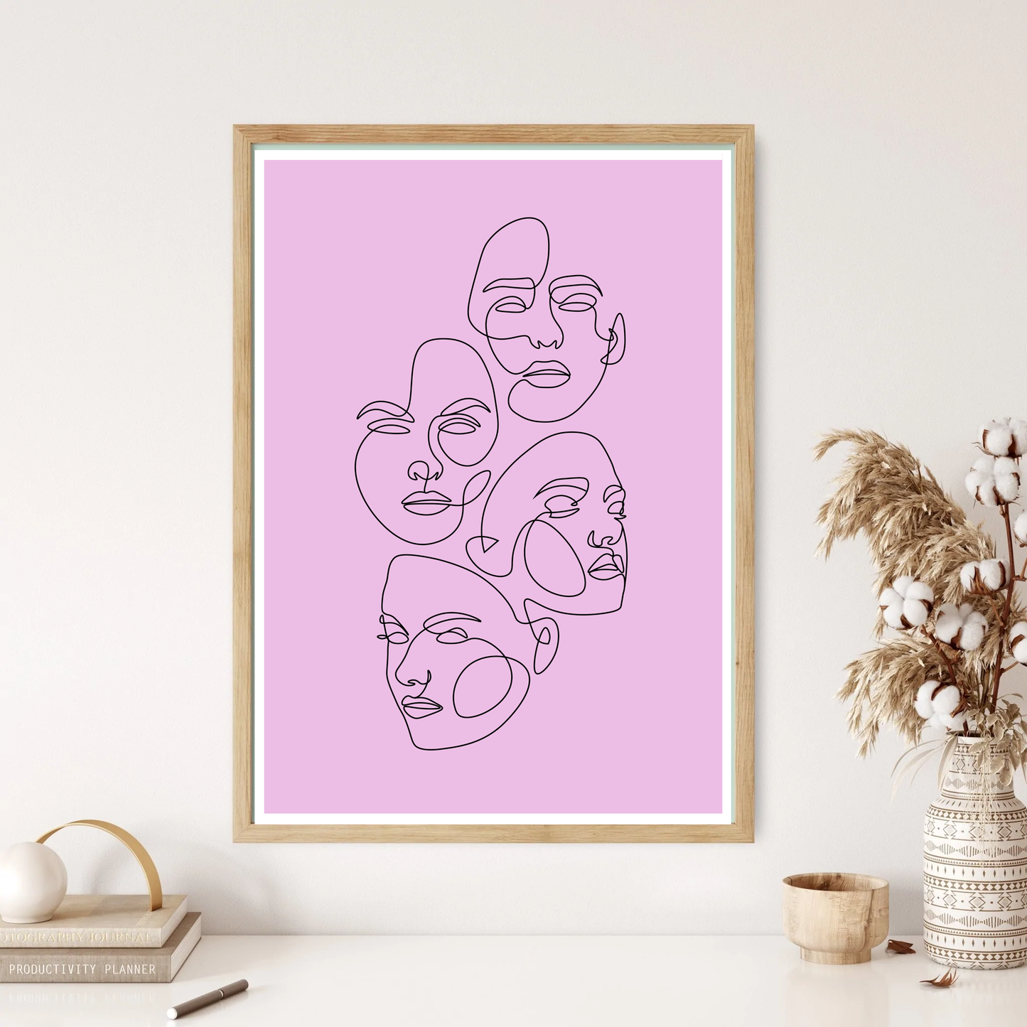 Choose Your Mask Line Art Wall Print (5 Colours)