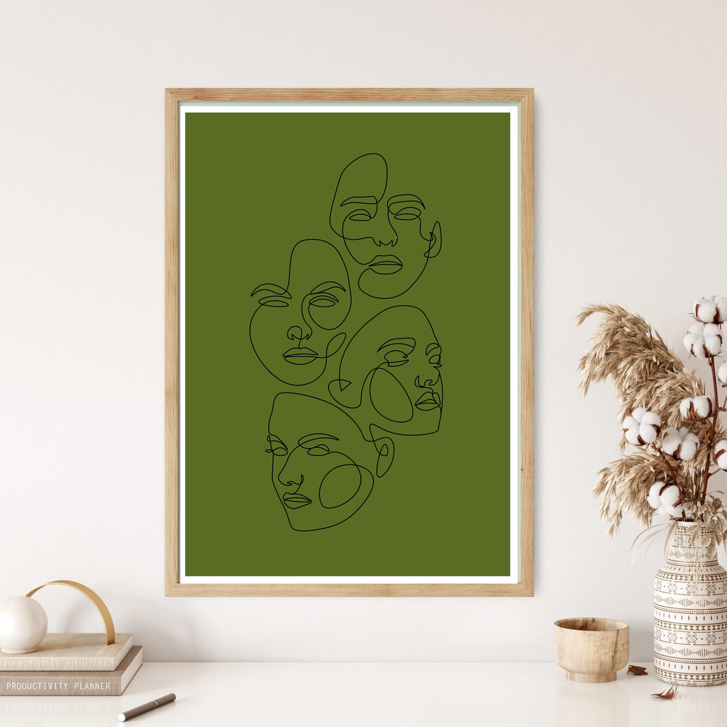 Choose Your Mask Line Art Wall Print (5 Colours)