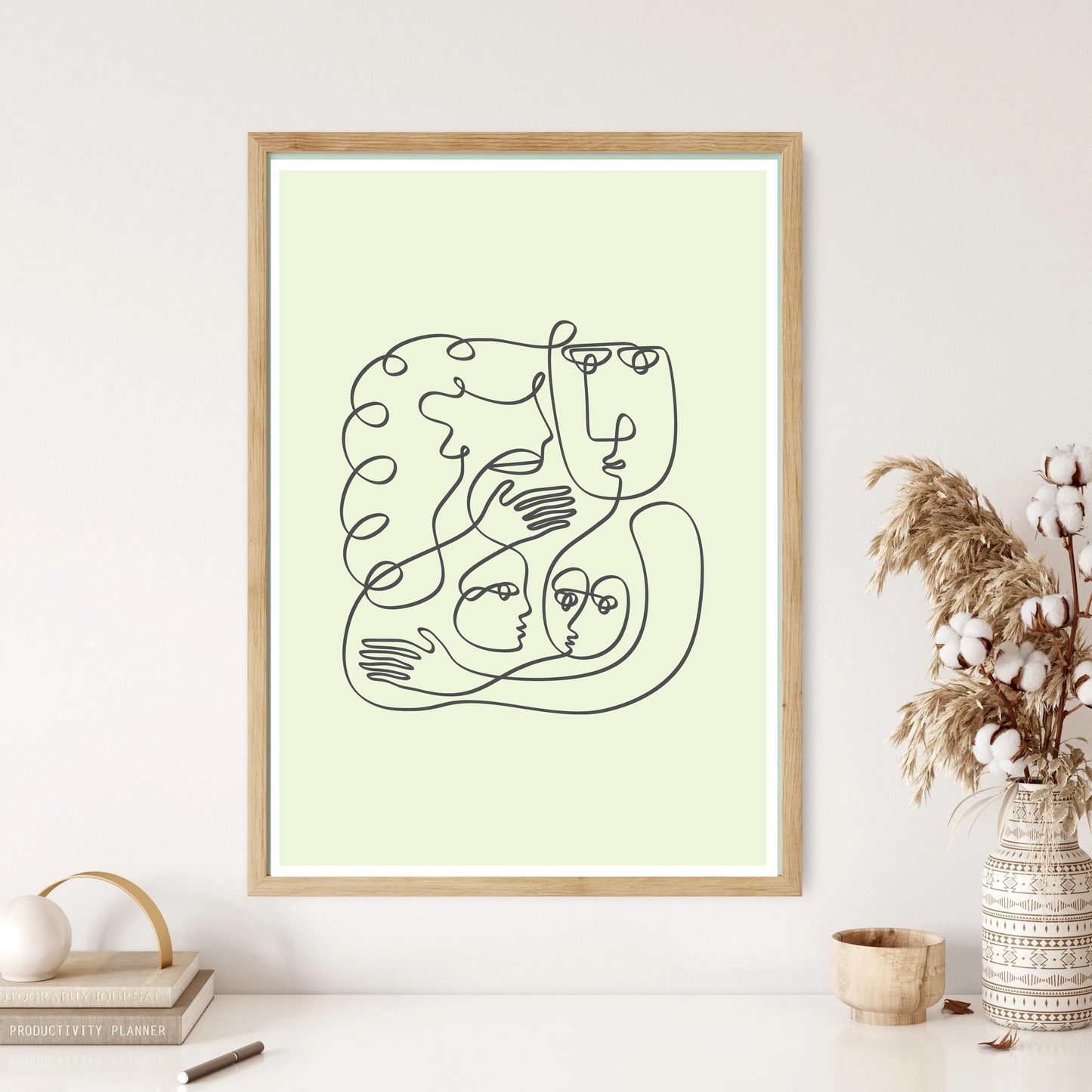 Family Line Art Wall Print (5 Colours)