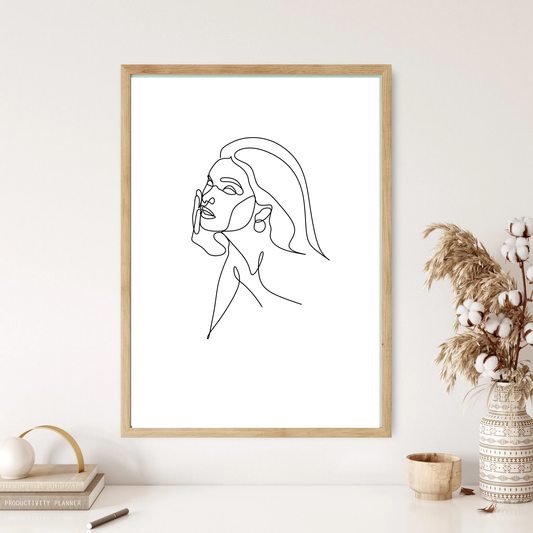 Deep Thought Line Art Wall Print (5 Colours)