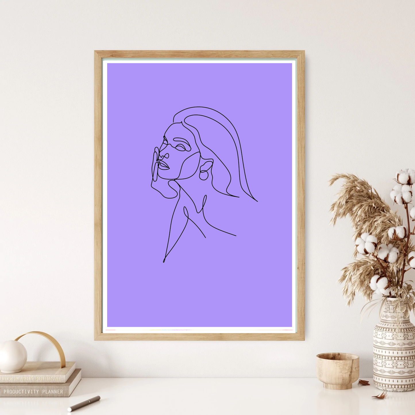 Deep Thought Line Art Wall Print (5 Colours)