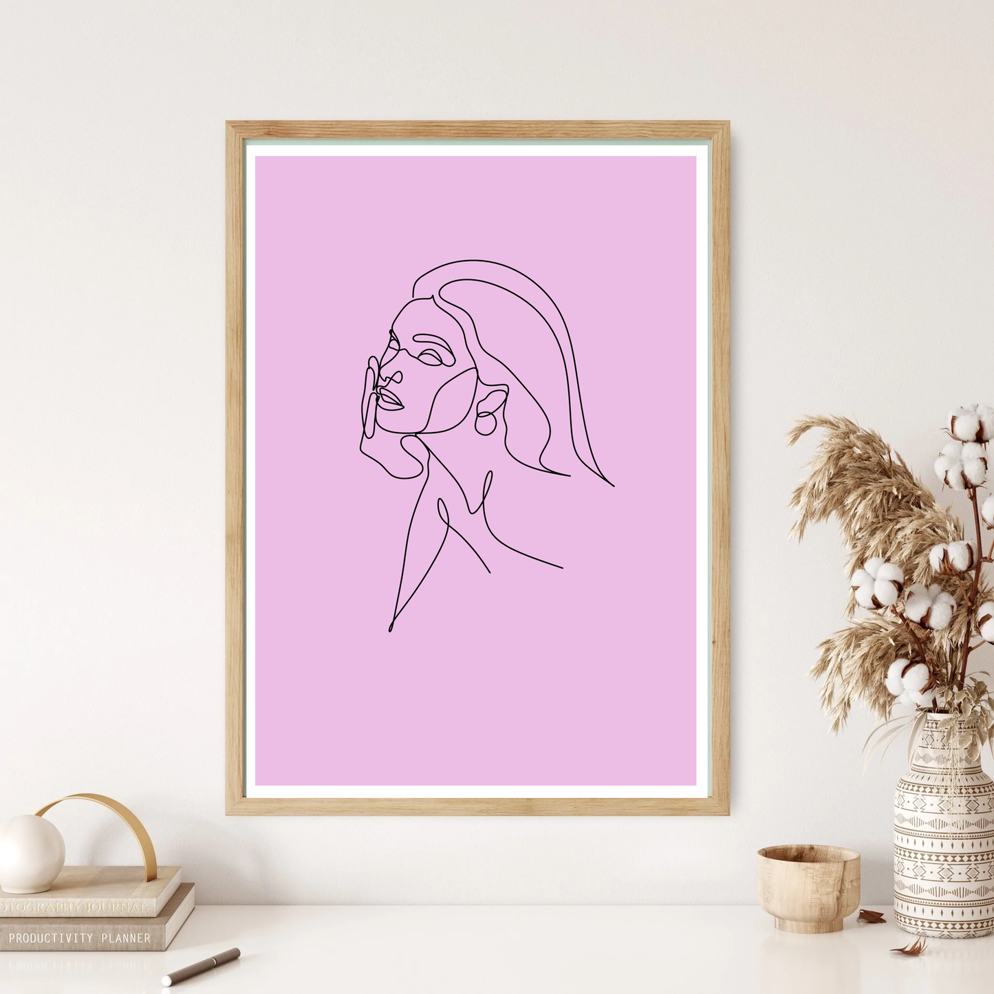 Deep Thought Line Art Wall Print (5 Colours)