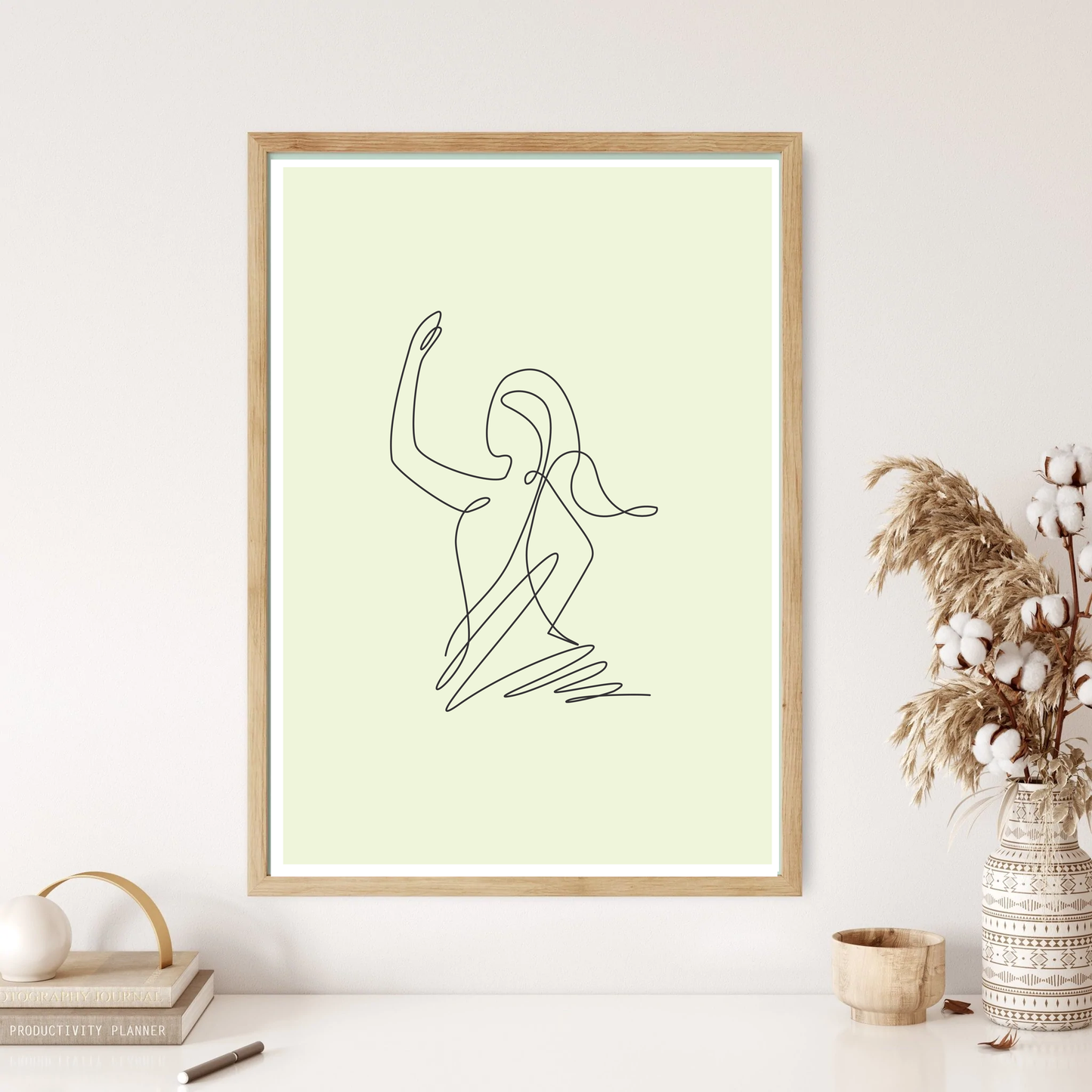 Dancing Lady Line Art Wall Print (5 Colours)