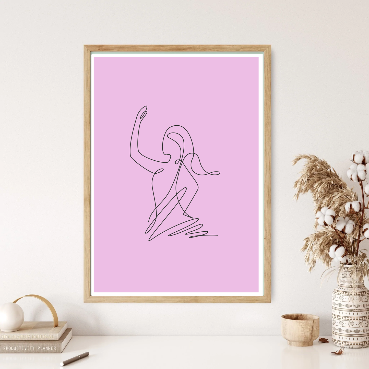 Dancing Lady Line Art Wall Print (5 Colours)