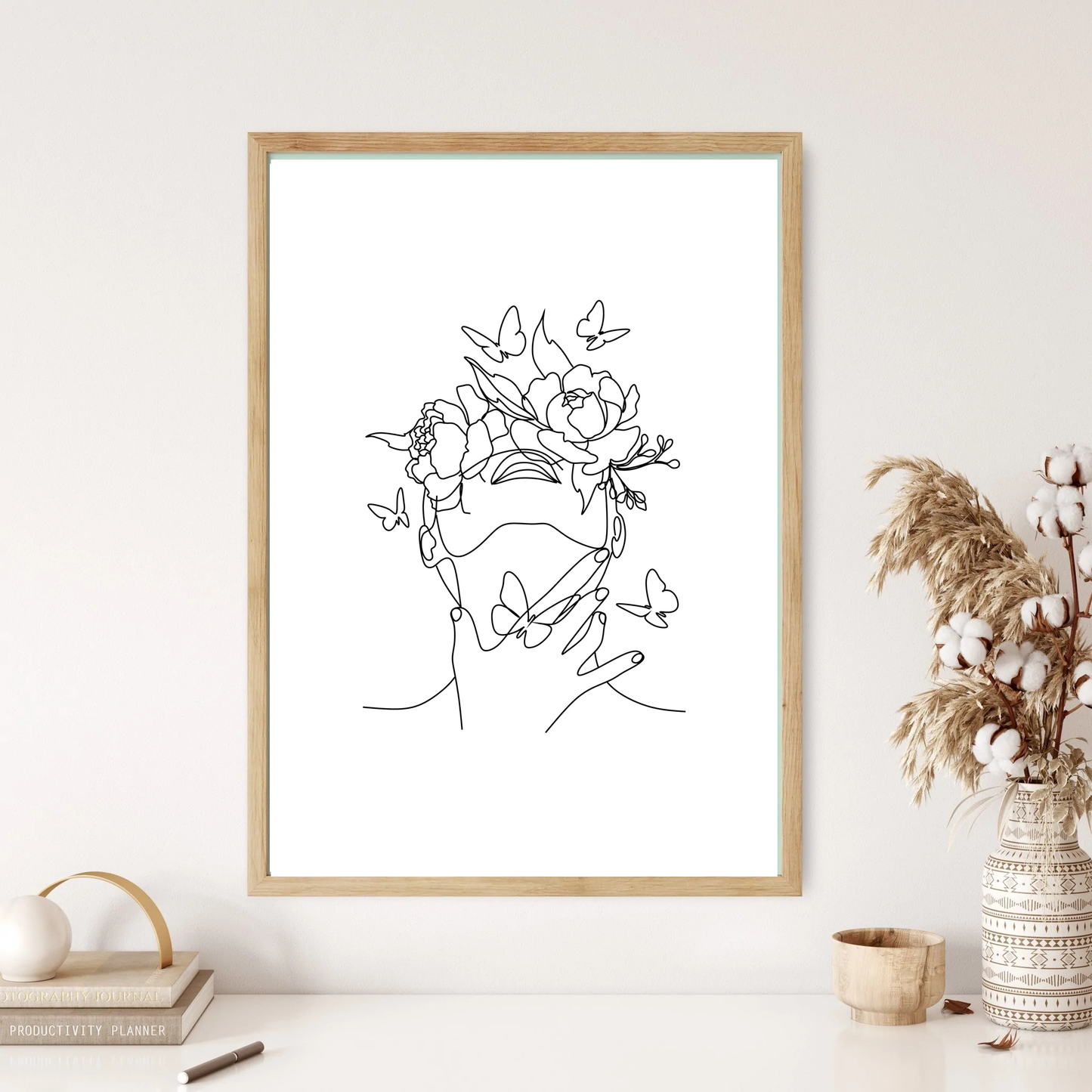 My Head Is A Jungle Line Art Wall Print (5 Colours)