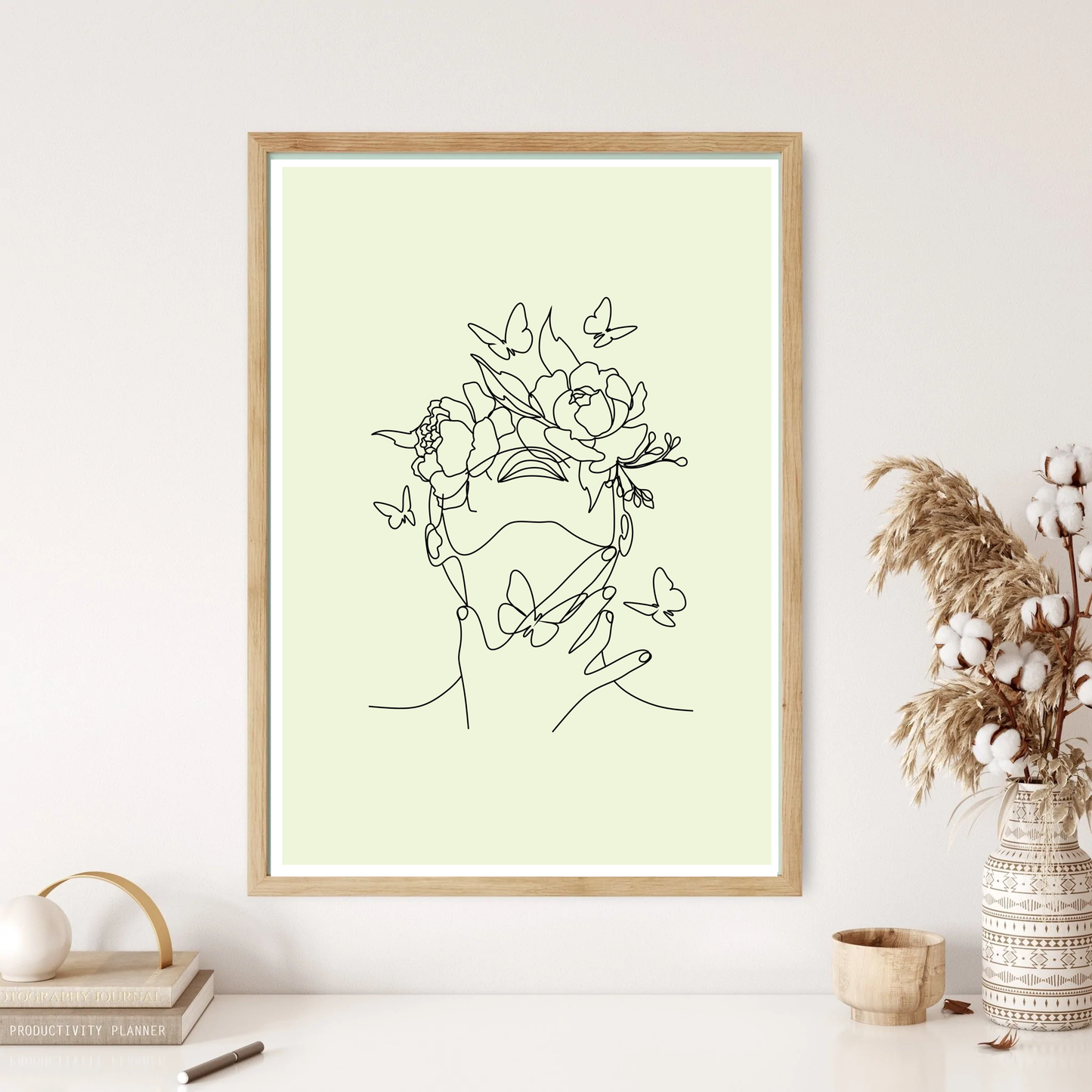 My Head Is A Jungle Line Art Wall Print (5 Colours)