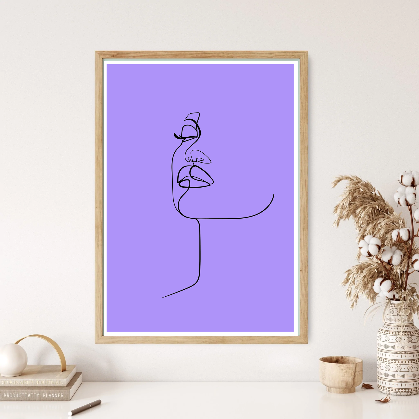 Chin Outline Line Art Wall Print (5 Colours)