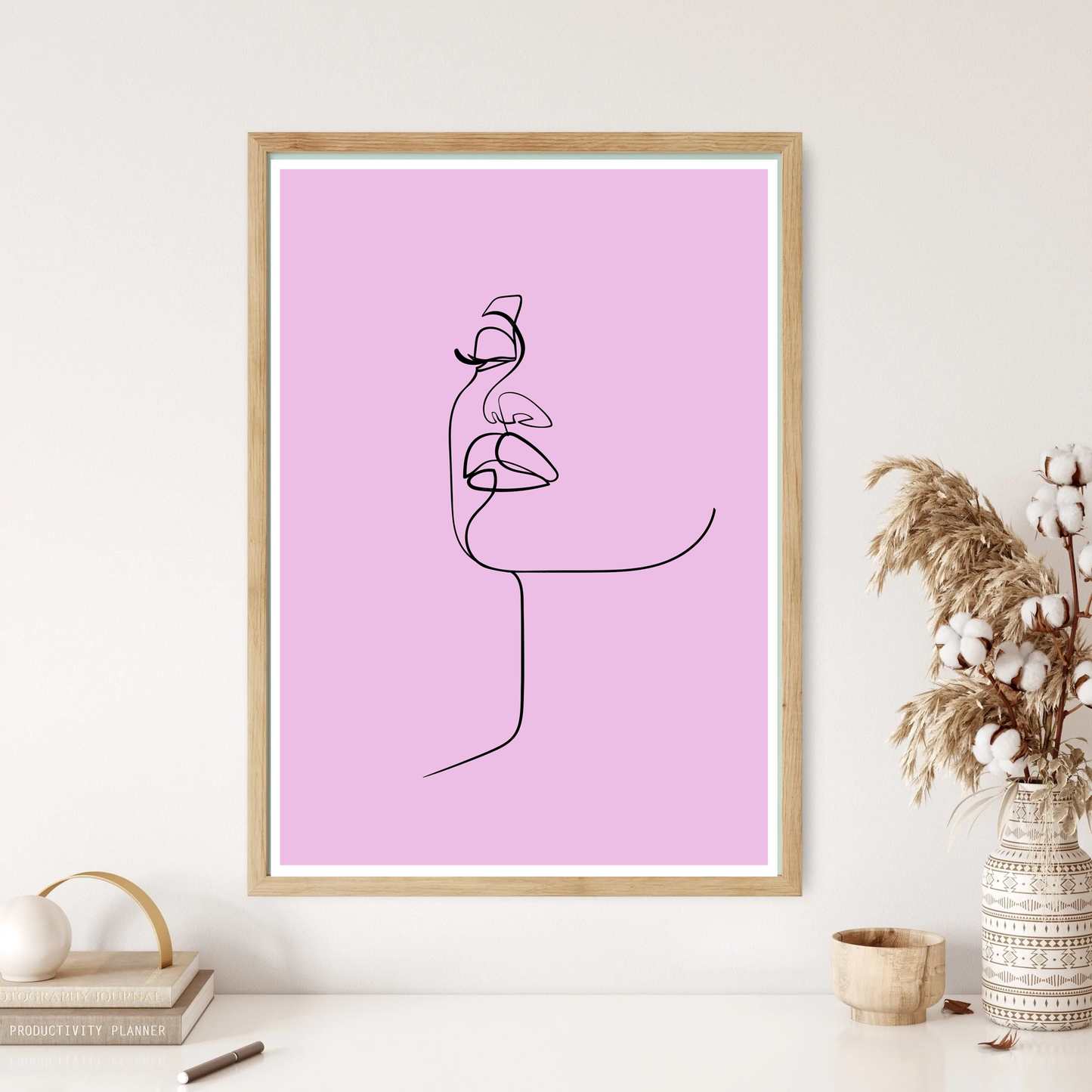 Chin Outline Line Art Wall Print (5 Colours)