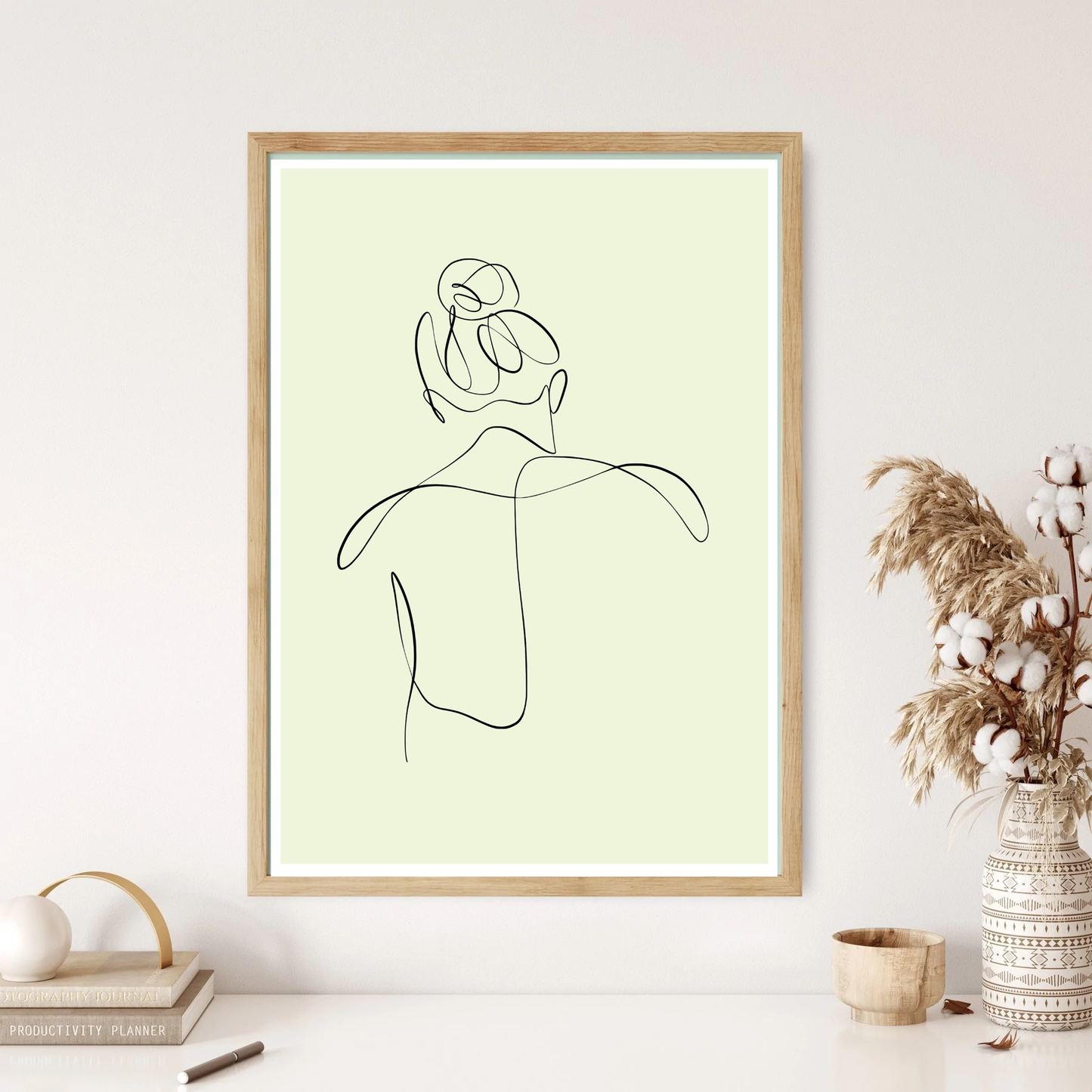 Woman's Back Line Art Wall Print (5 Colours)