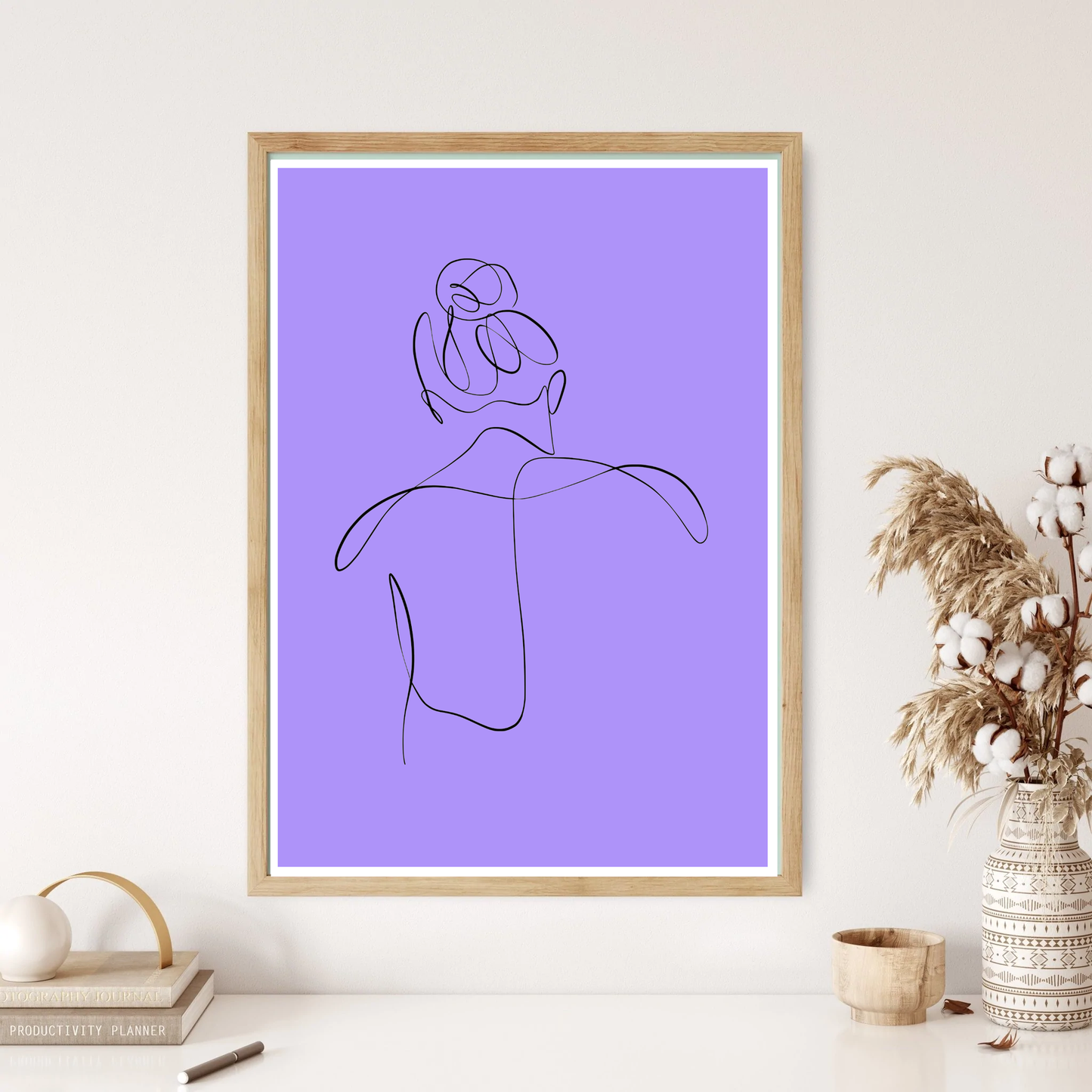 Woman's Back Line Art Wall Print (5 Colours)