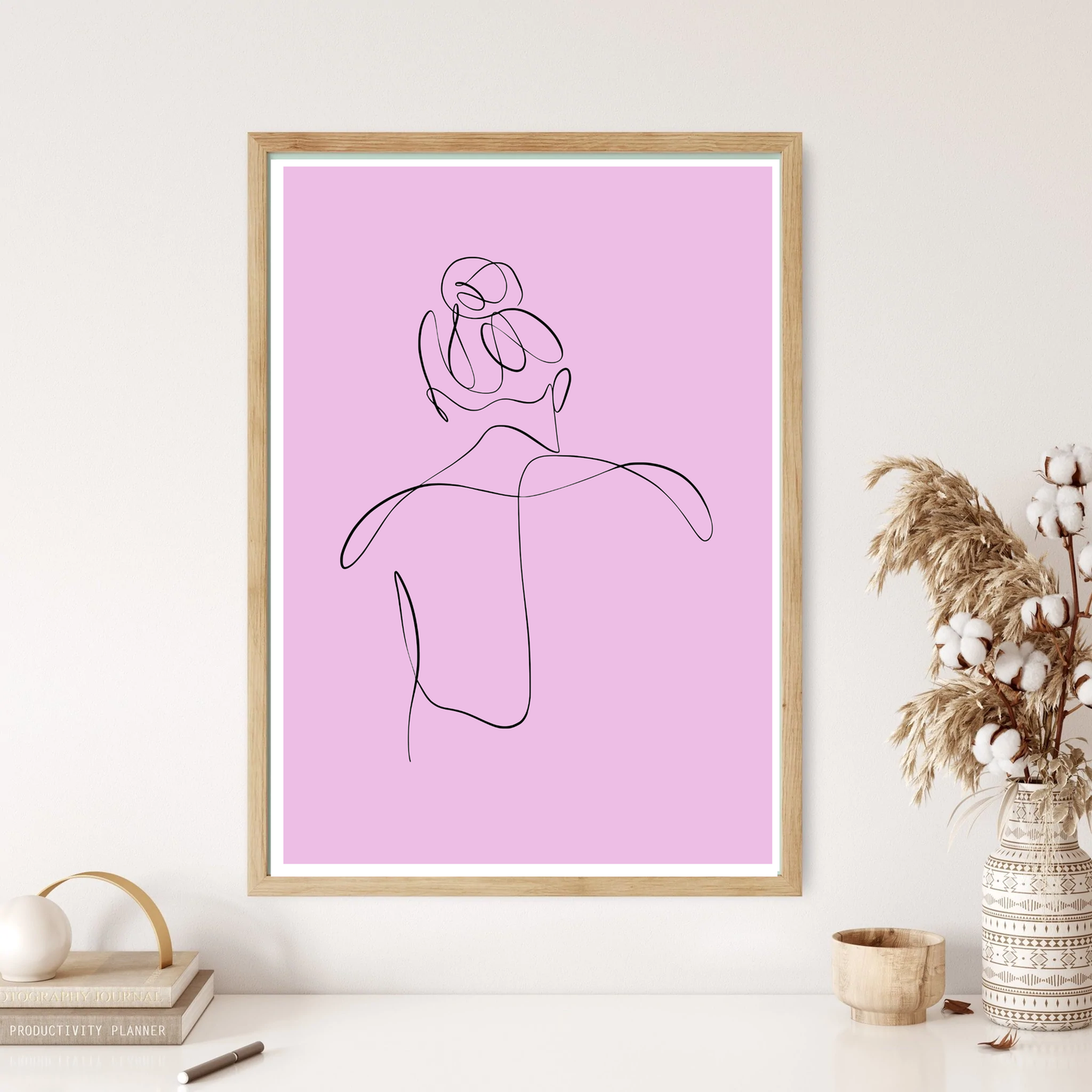 Woman's Back Line Art Wall Print (5 Colours)