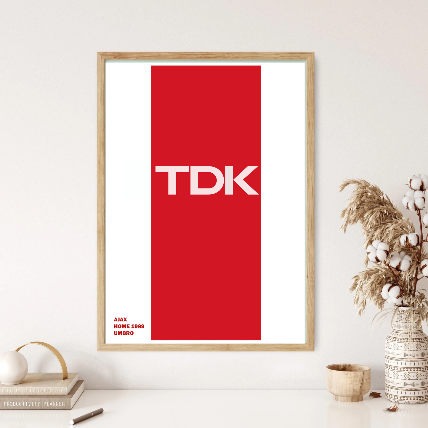 Ajax Retro Home Kit 1989 Football Art Wall Print