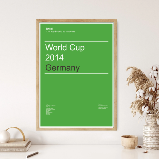 Brazil World Cup 2014 Germany Winners Football Minimal Wall Print