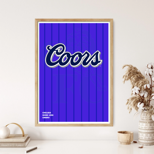 Chelsea Retro Home Kit Shirt 1996 Football Art Wall Print