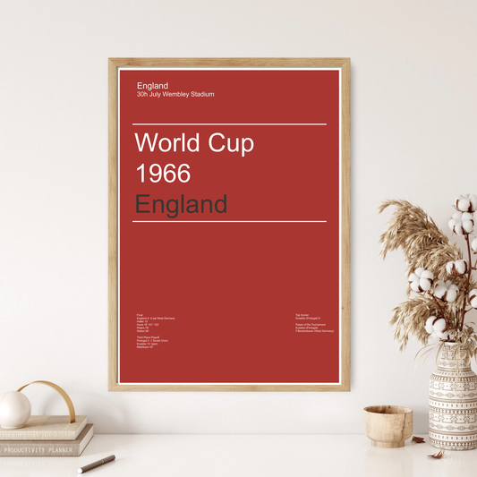 England World Cup 1966 England Winners Football Minimal Wall Print