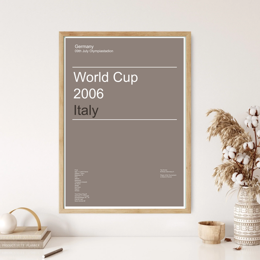 Germany World Cup 2006 Italy Winners Football Minimal Wall Print