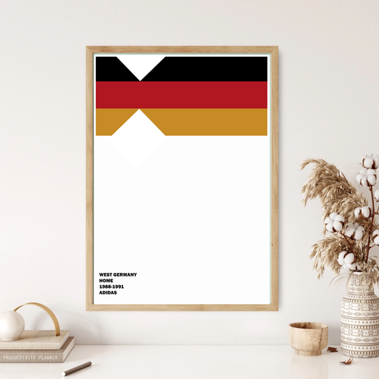 West Germany 1988 Home Retro Kit Shirt Football Art Wall Print