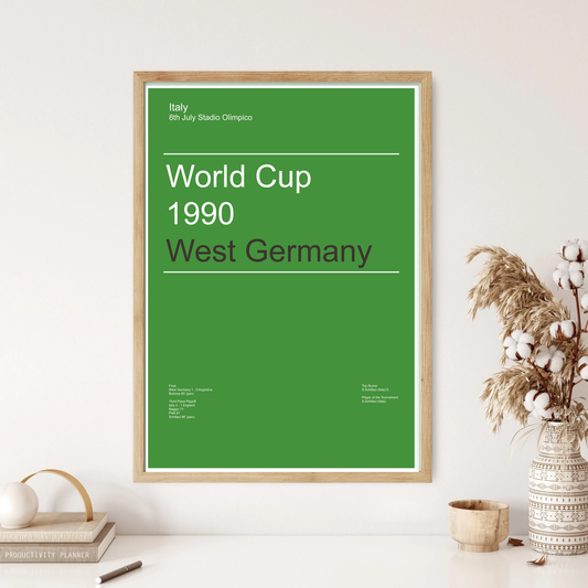 Italy World Cup 1990 Germany Winners Football Minimal Wall Print