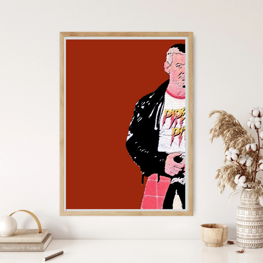 Rowdy Roddy Piper Hotrod Half Silhouette Wrestling Wall Print