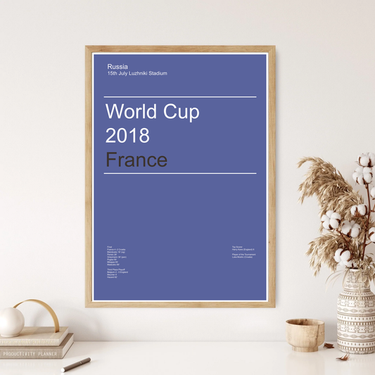 Russia World Cup 2018 France Winners Football Minimal Wall Print